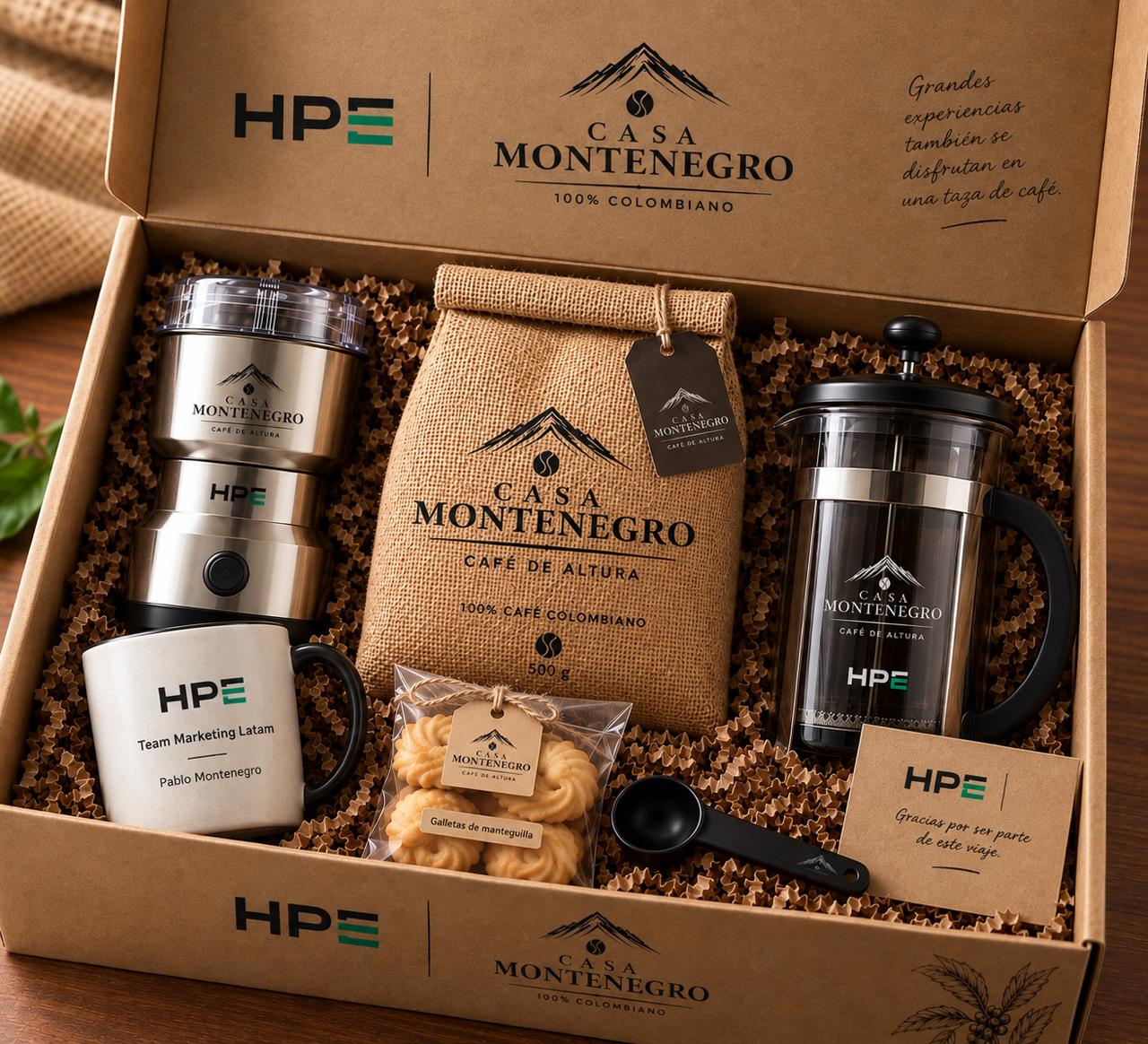 Box corporativo con taza y galletas